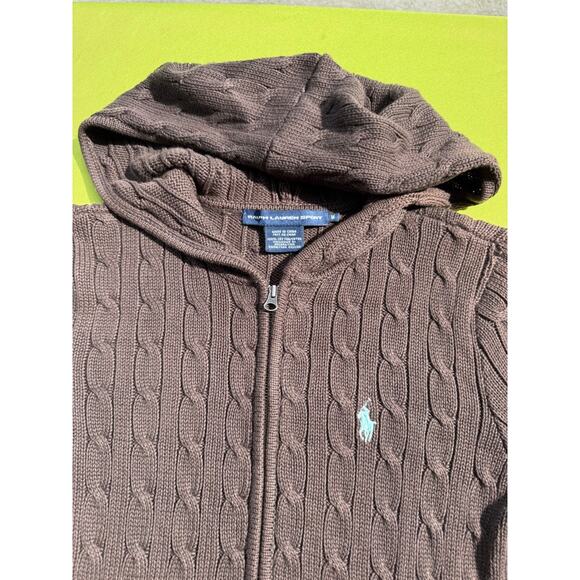 Polo Ralph Lauren Sport Cable Knit Zip Up Hoodie - Picture 7 of 9